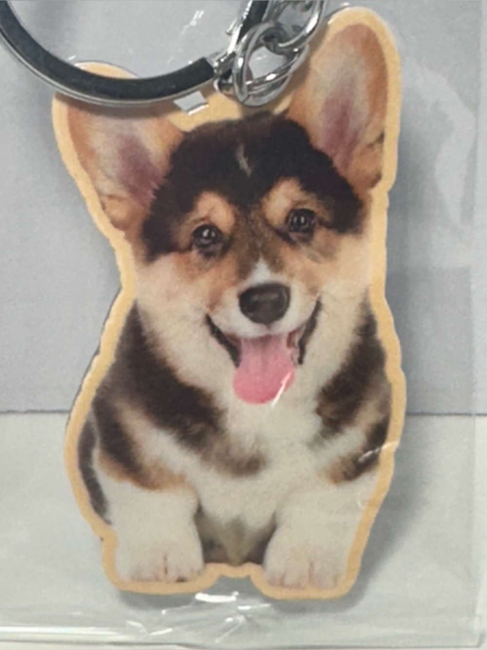 Dog Keychain Charm - Brown and Cream Corgi Design